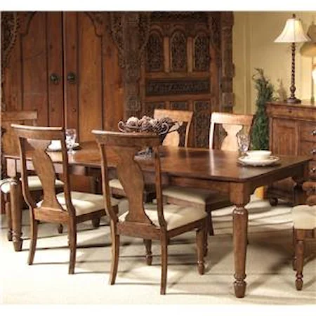 Rectangular Leg Dining Table with Leaf